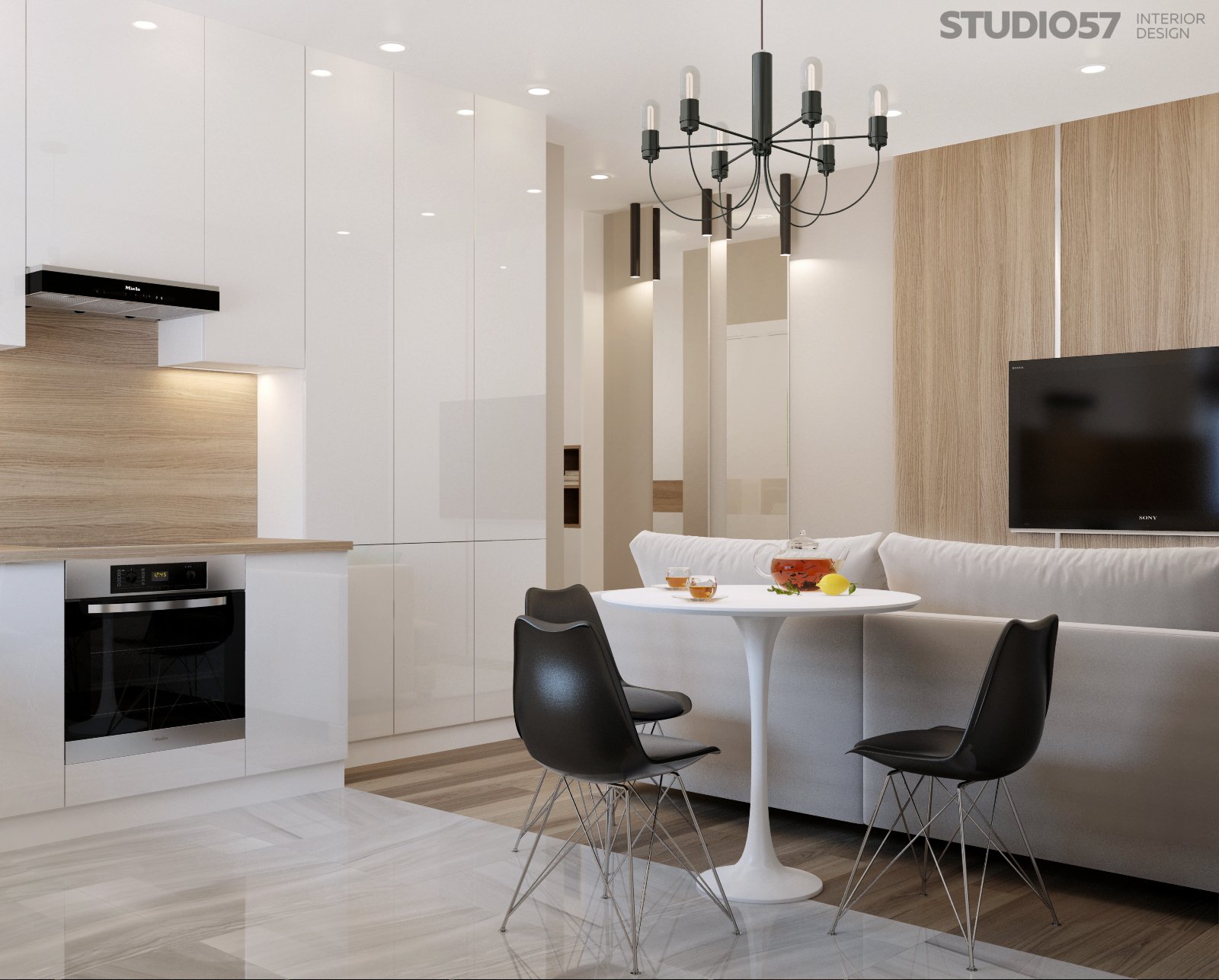 Design studio apartments in a modern style