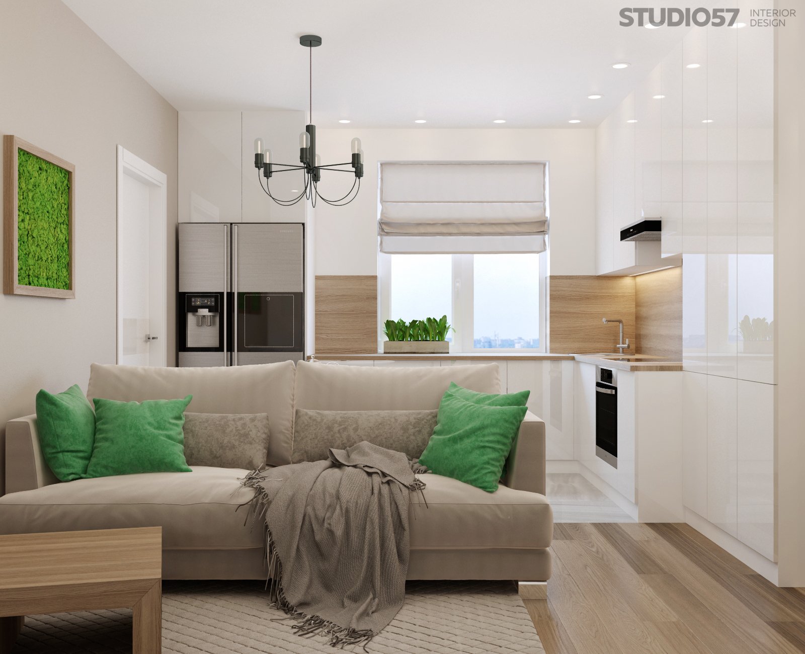 Studio apartment in a modern style photo