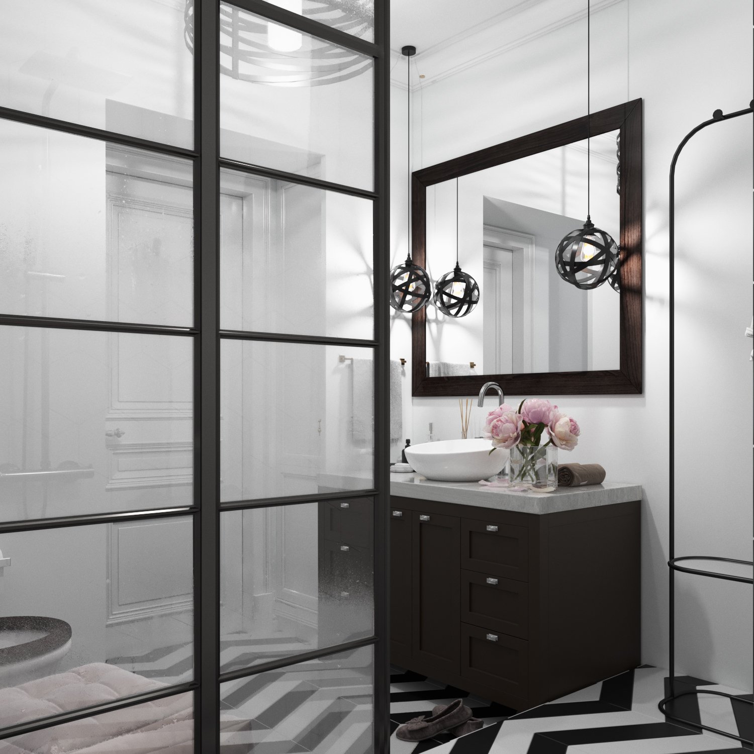 Shower room in a modern style photo