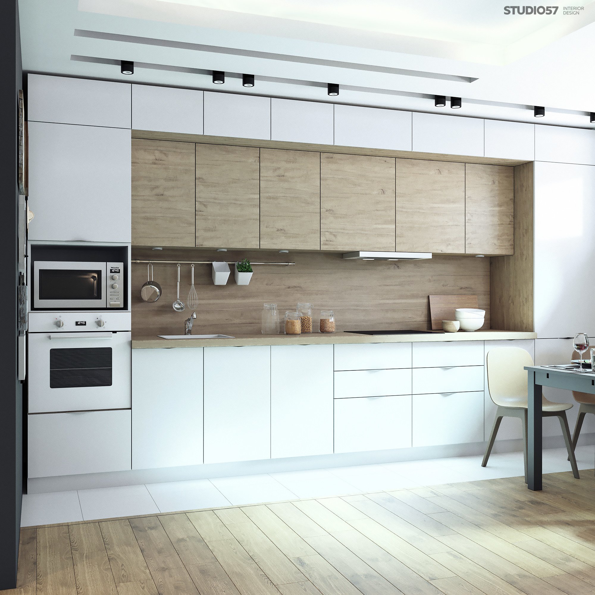 Kitchen design with wood photo