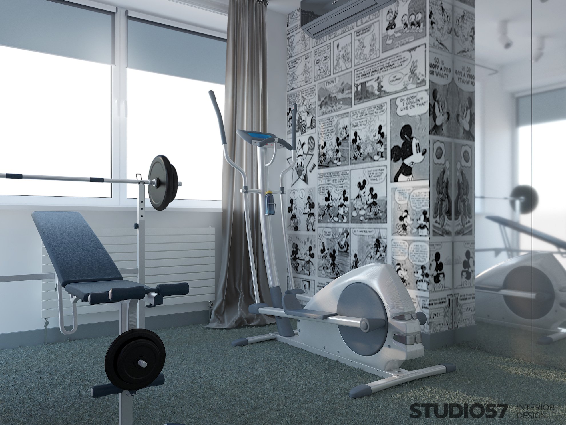 Gym in the apartment Photo