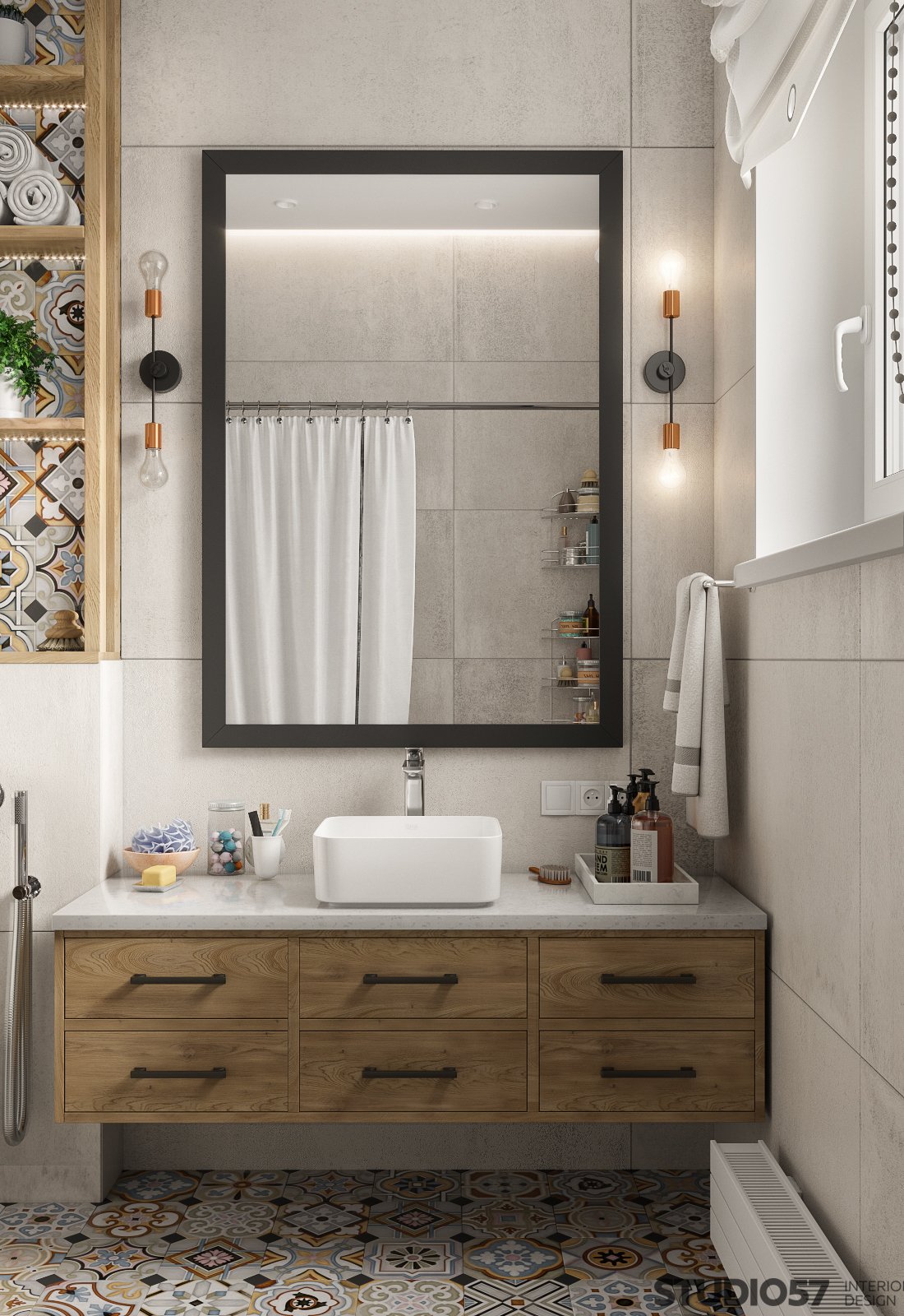 Bathroom interior design in Contemporary style