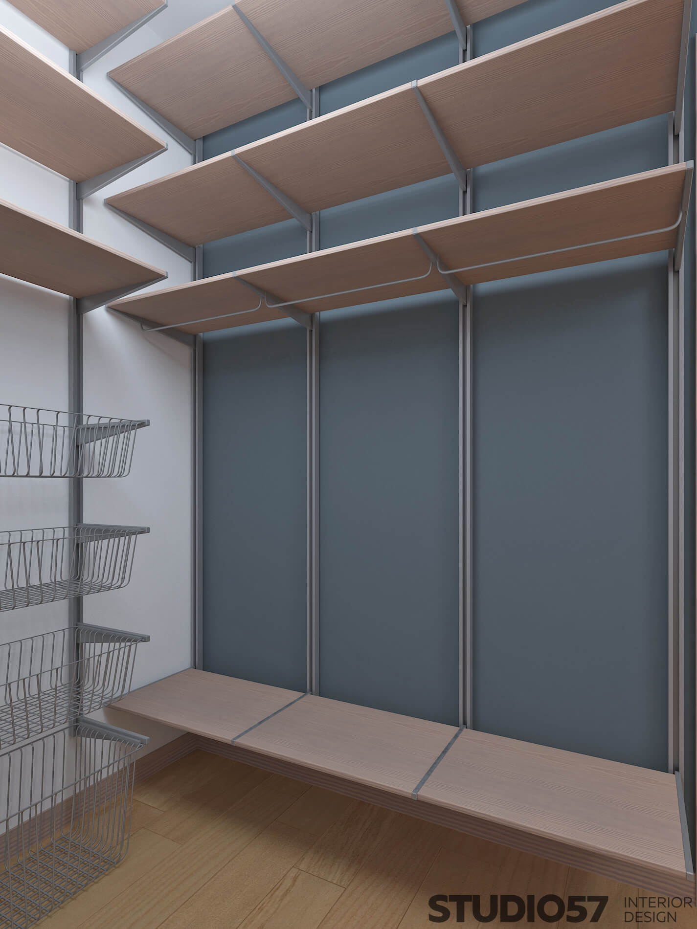 Cloakroom with shelves
