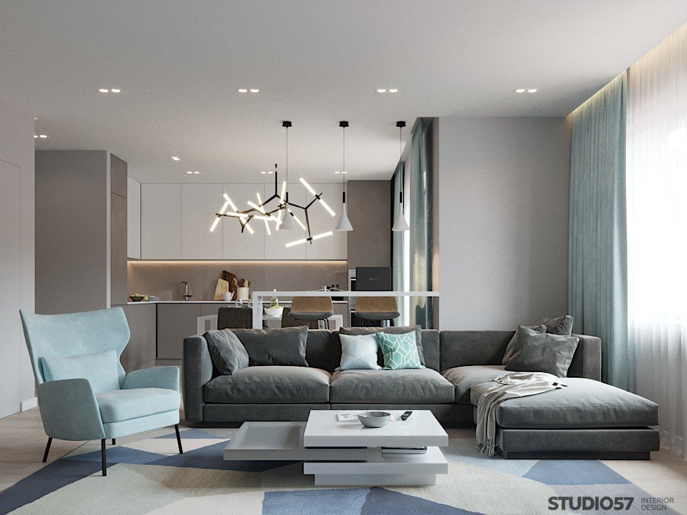 Photo of modern living room design