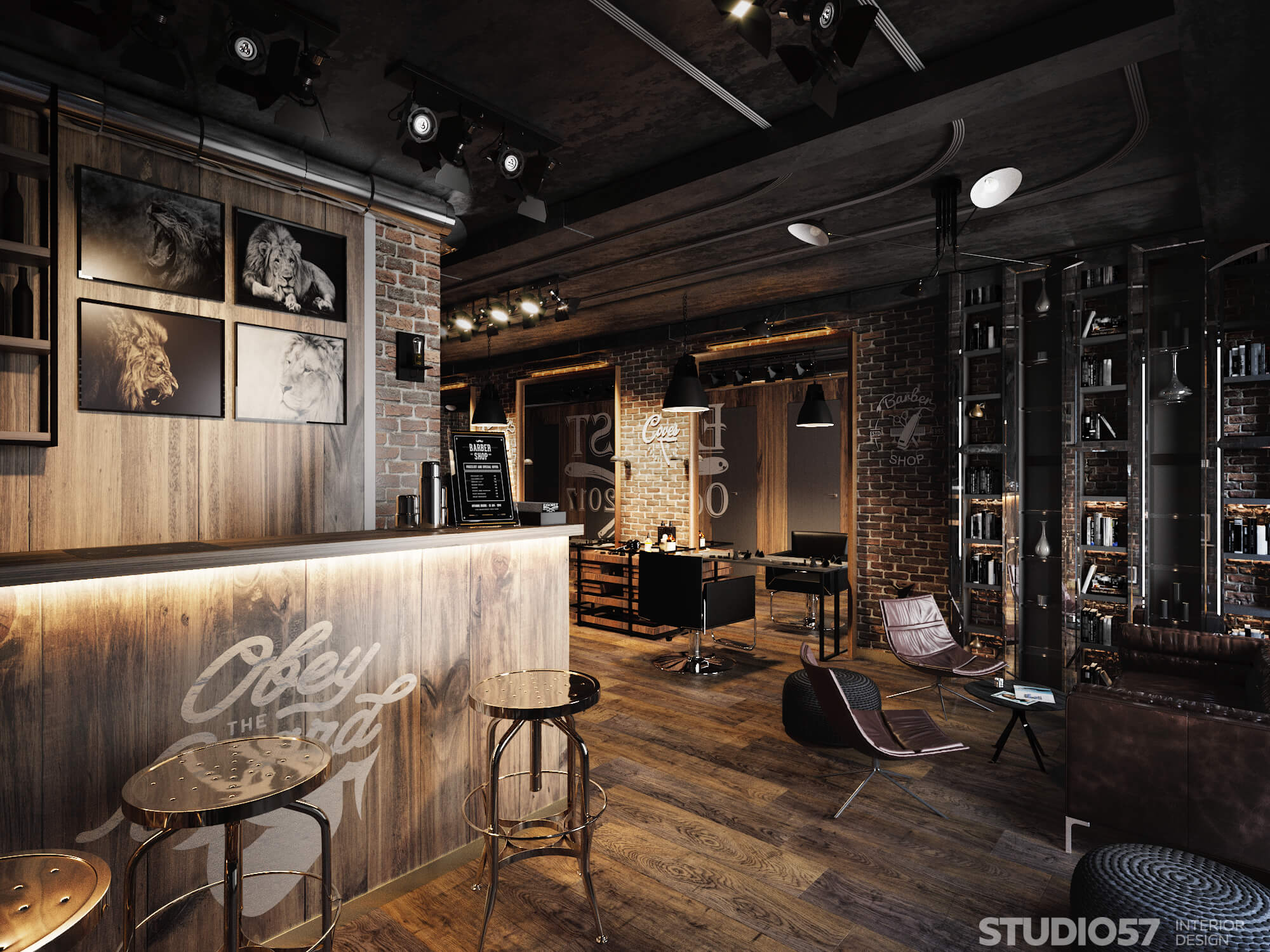 Interior design barbershop