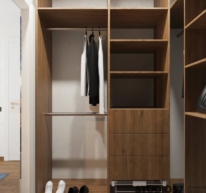 Interior wooden wardrobe