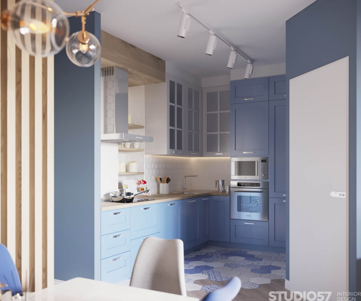 Kitchen design for a one-room apartment
