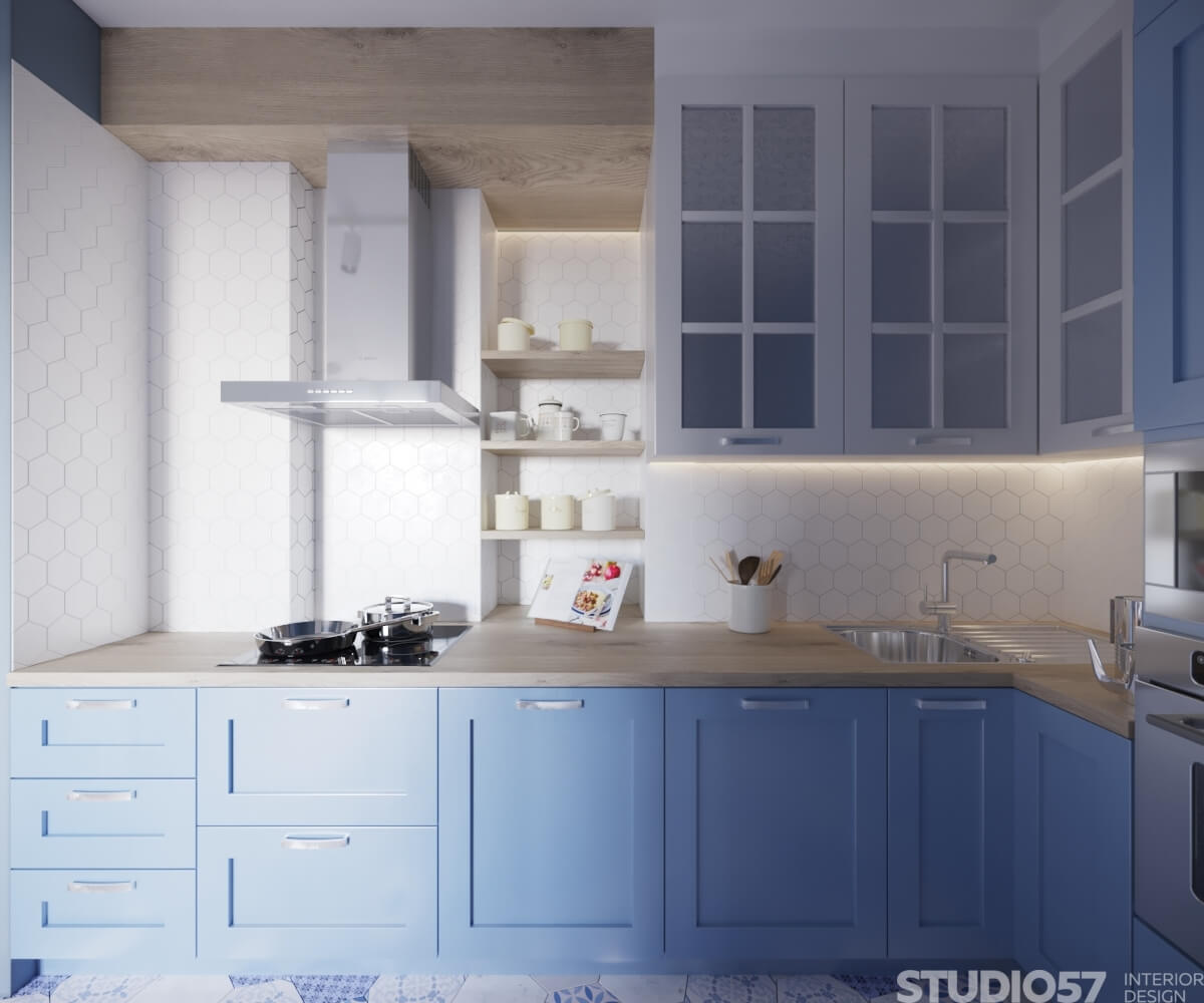 Design a narrow kitchen in a small apartment