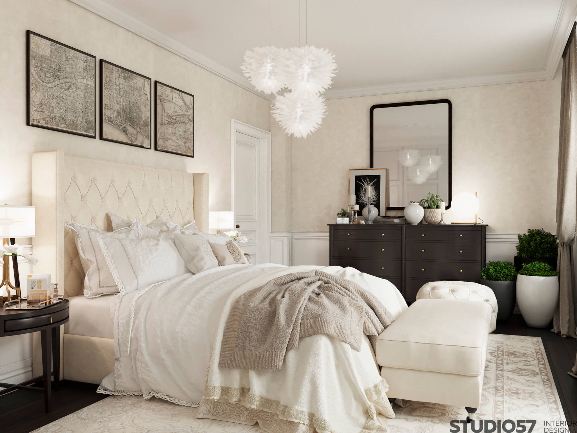 Cream color in the bedroom