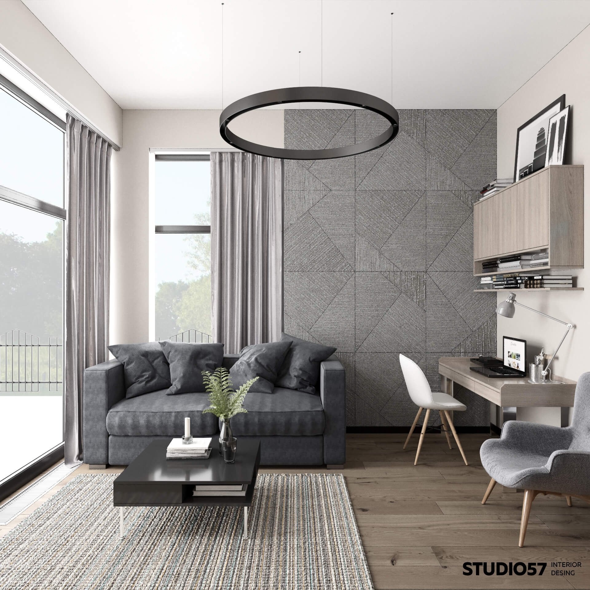 Room for a teenager in gray tones