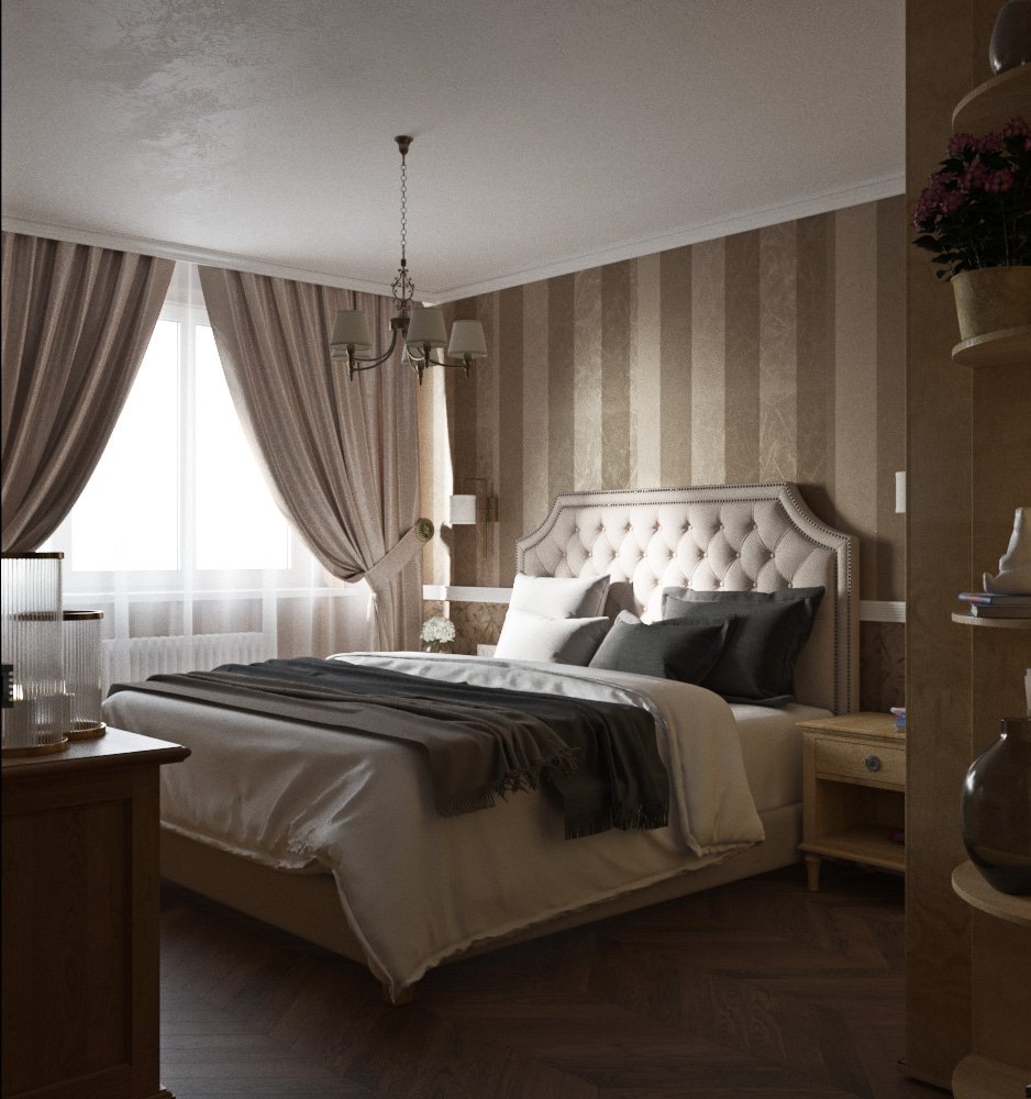 Дизайн спальни в неоклассическом стиле